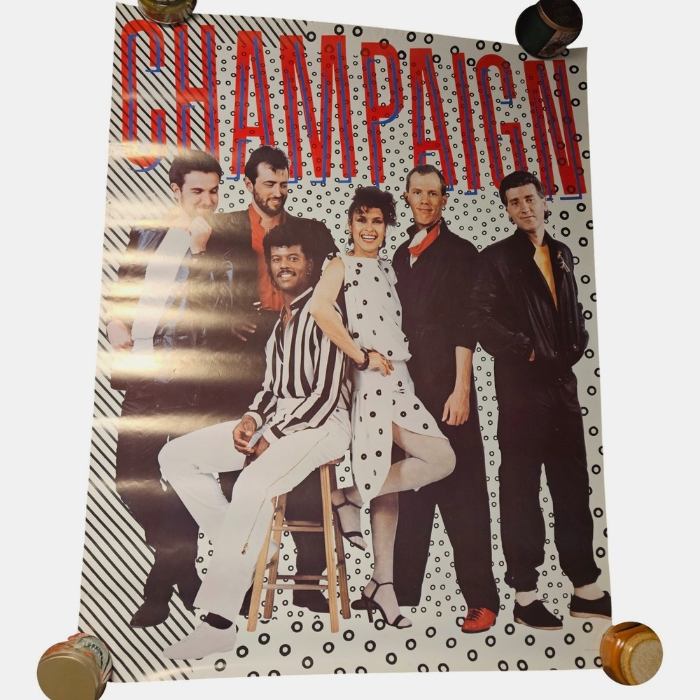 Champaign Modern Heart 33x42 Promo Poster Large Display Vintage 1983 CBS Inc